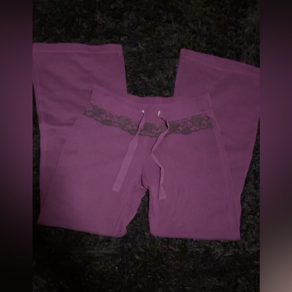 Purple sweats with Lace Detail